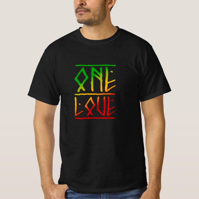 Camiseta One Love Rasta Colors Reggae T Shirt (Frente)