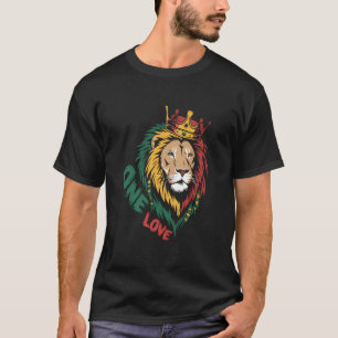 Camiseta One Love Rasta Lion Jamaican Orgae Reggae African