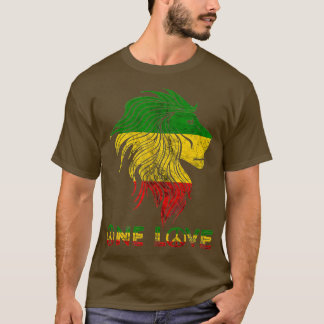 Camiseta One Love Rasta Reggae Lion Of Judah Rastafari Root