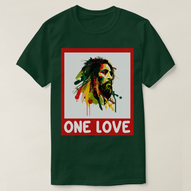 Camiseta One Love Rastafari Rasta Reggae (Frente do Design)