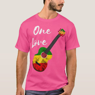 Camiseta One Love Reggae Guitar Rastafari Roots Rasta Regga