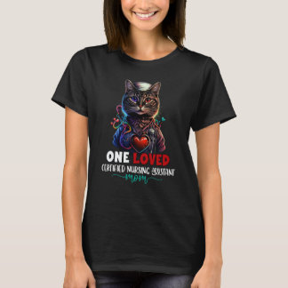 Camiseta One Loved Certified Nursing Assistant Mom Cat Moth