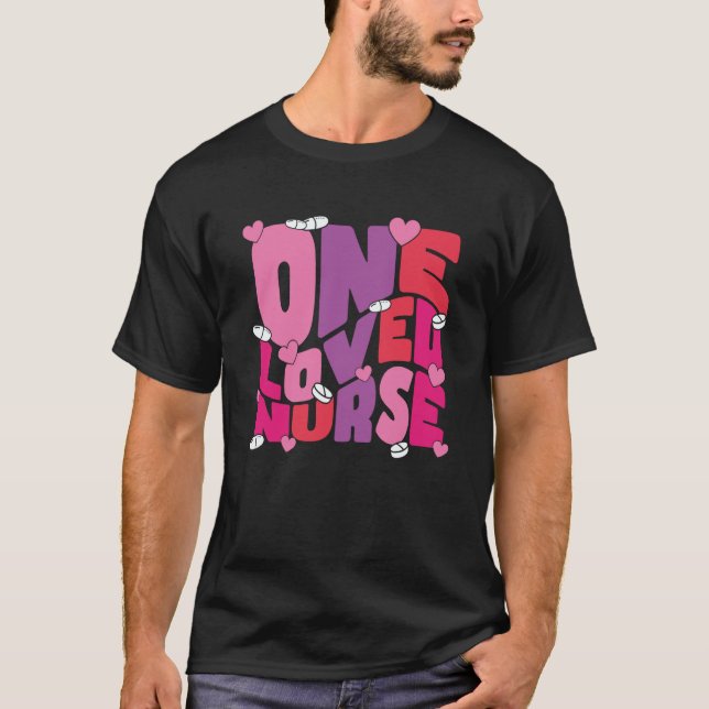 Camiseta One Loved Nurse Valentines Day Heart Stethoscope N (Frente)