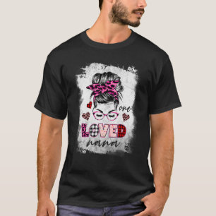 Camiseta One Loves Nana Messy Bun Hair Dia de as mães