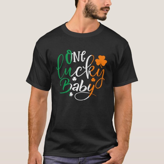 Camiseta One Lucky Baby St Patricks Day Irish Flag Ireland  (Frente)