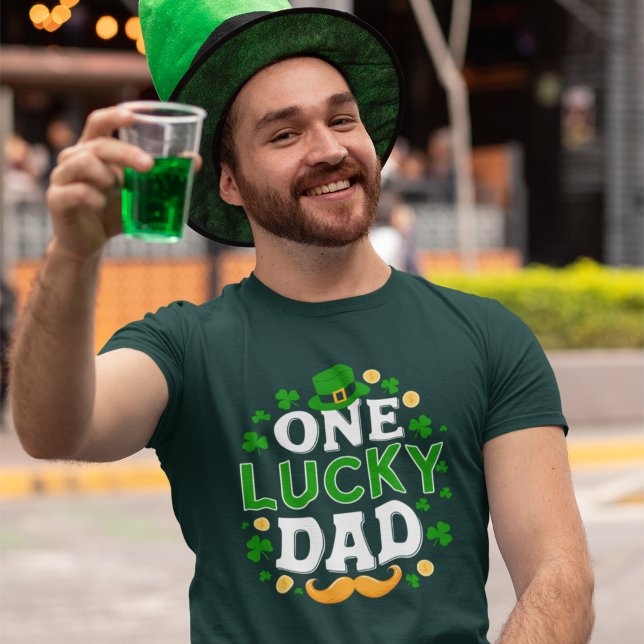 Camiseta One Lucky Dad - Festive St. Patrick's Day for Luck (Criador carregado)
