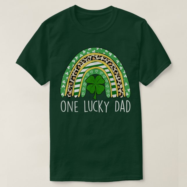 Camiseta One Lucky Dad Shamrock Funny St Patricks Day Match (Frente do Design)