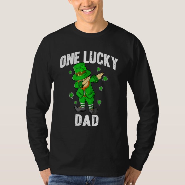Camiseta One Lucky Dad St Patricks Day Dabbing Leprechaun M (Frente)