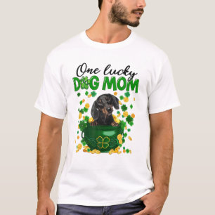 Camiseta One Lucky Dog Mom Funny Dachshund Mom St Patricks