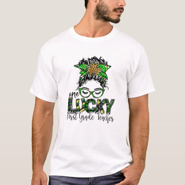 Camiseta One Lucky First Grade Teacher St Patrick Day Teach (Frente)