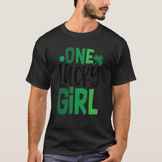 Camiseta One Lucky Girl C Shamrock Irish Ireland (Frente)
