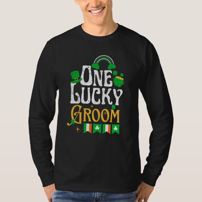 Camiseta One Lucky Groom St Patricks Day Irish Shamrock (Frente)