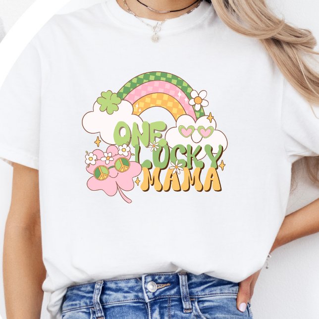 Camiseta One Lucky Mama Retro St. Patrick’s Day (Criador carregado)