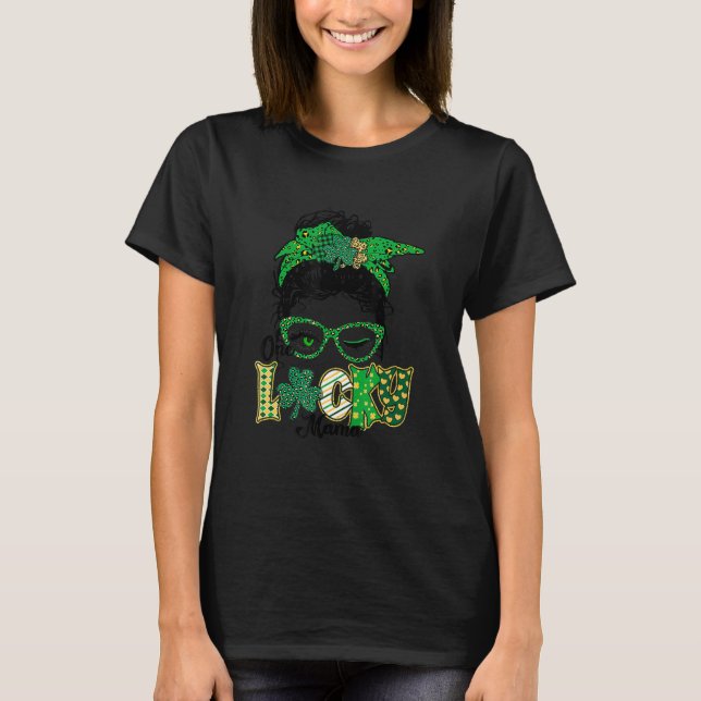 Camiseta One Lucky Mama St Patricks Day Mom Mother Shamrock (Frente)