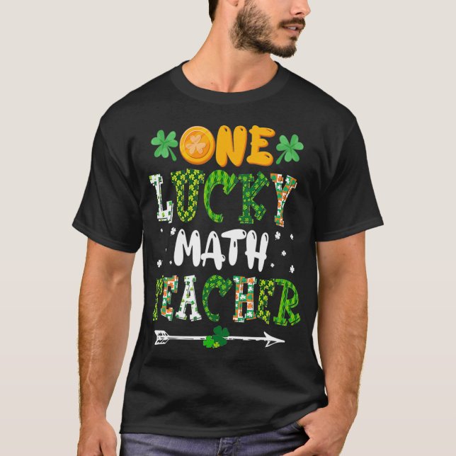 Camiseta One Lucky Math Teacher St Patricks Day Buffalo Pla (Frente)
