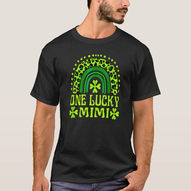 Camiseta One Lucky mimi Family St Patrick's Day Rainbow Leo (Frente)