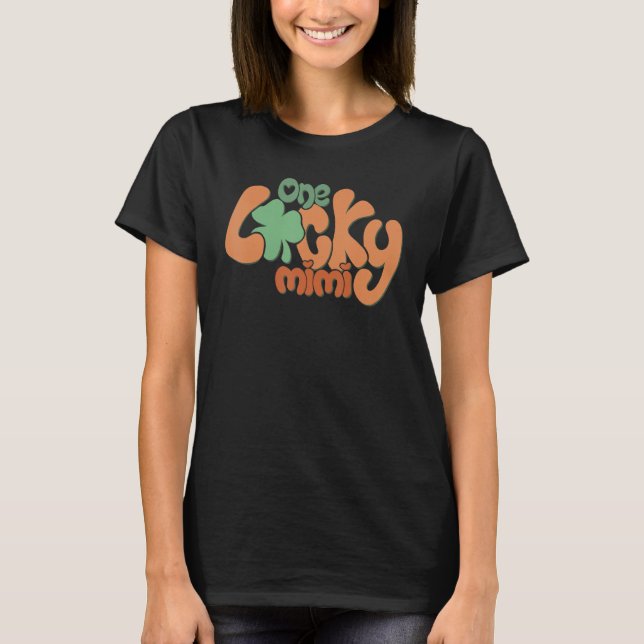 Camiseta One Lucky Mimi Groovy Happy Patrick's Day Party Ki (Frente)