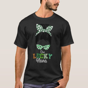 Camiseta One Lucky Nana Messy Bun Rua Patricku2019s Day App