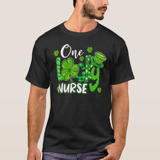 Camiseta One Lucky Nurse Saint Paddys RN St Patricks Day Nu (Frente)