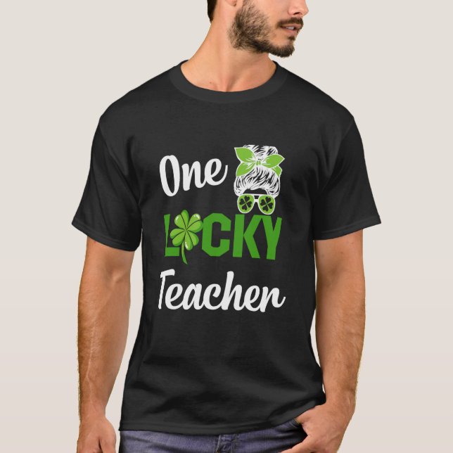 Camiseta One lucky nurse teacher present st patrick's schoo (Frente)