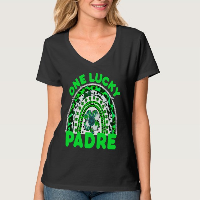 Camiseta One Lucky Padre Good Luck Green Rainbow Shamrock L (Frente)