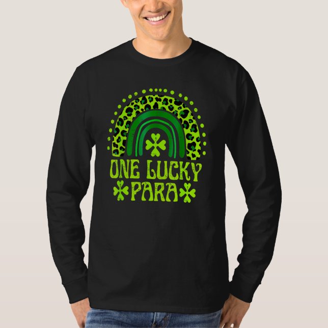 Camiseta One Lucky Para Family St Patrick's Day Rainbow Leo (Frente)