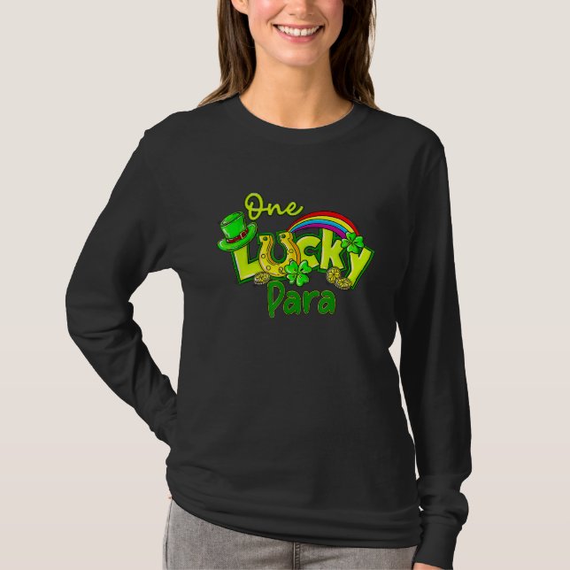 Camiseta One Lucky Para St Patricks Day Shamrock Paraprofes (Frente)