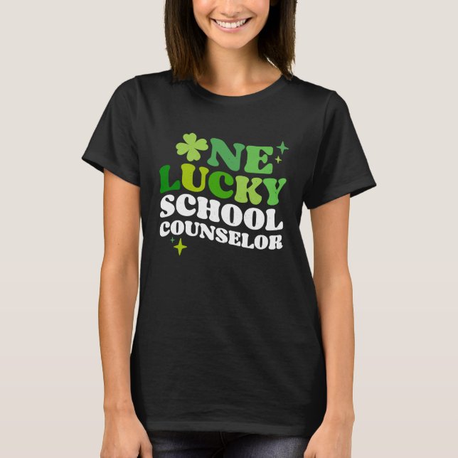 Camiseta One Lucky School Counselor Irish C St Patrick's Da (Frente)