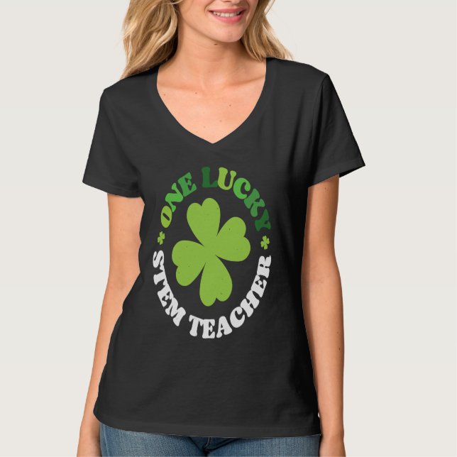 Camiseta One Lucky Stem Teacher Irish C St Patrick's Day (Frente)