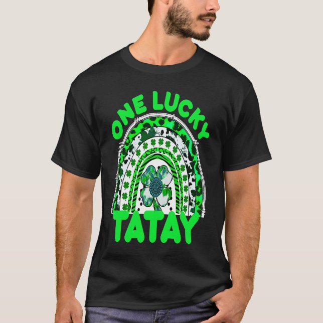 Camiseta One Lucky Tatay Good Luck Green Rainbow Shamrock L (Frente)