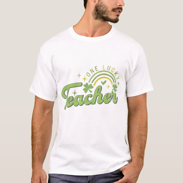 Camiseta One Lucky Teacher Irish St Patricks Day (Frente)