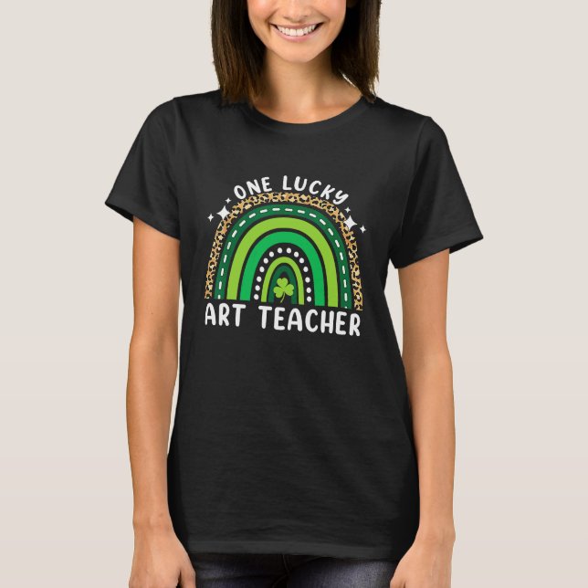Camiseta One Lucky Teacher Saint Patrick's Day Rainbow (Frente)