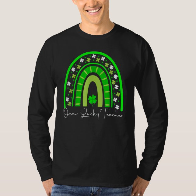Camiseta one lucky teacher st patricks day rainbow 1 (Frente)