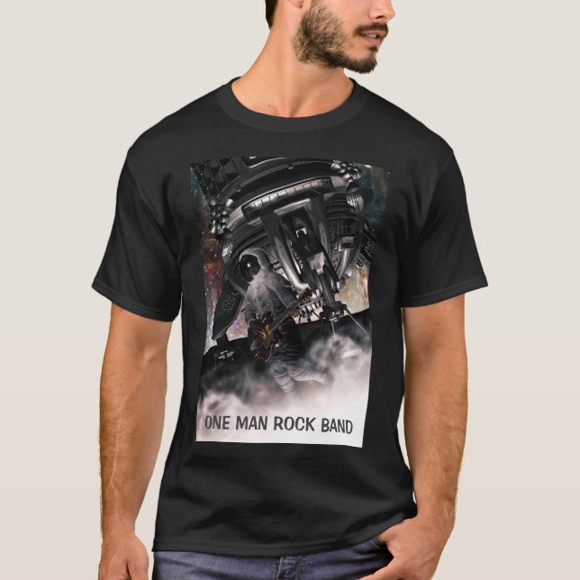 Camiseta One Man Rock Band. Astronaut playing guitar (Frente)