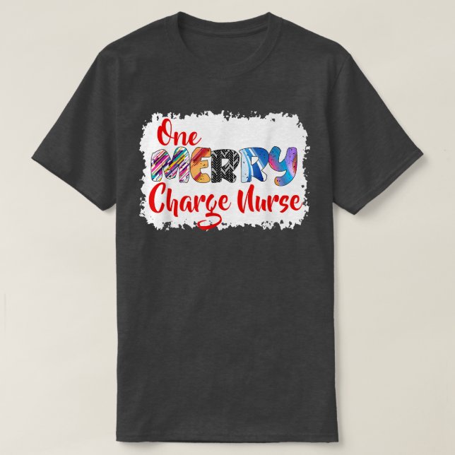 Camiseta One Merry Charge Nurse Christmas PJ Xmas Matching  (Frente do Design)