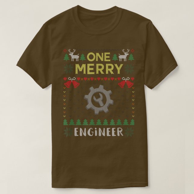 Camiseta One Merry Engineer Engineering Ugly Christmas Swea (Frente do Design)