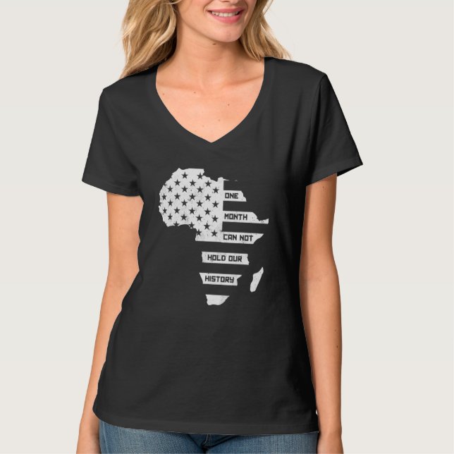 Camiseta One Month Can't Hold Our History Africa Map Americ (Frente)