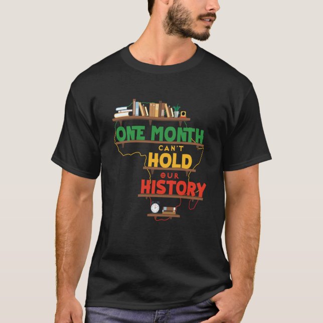 Camiseta One Month Can't Hold Our History Africa map Black  (Frente)