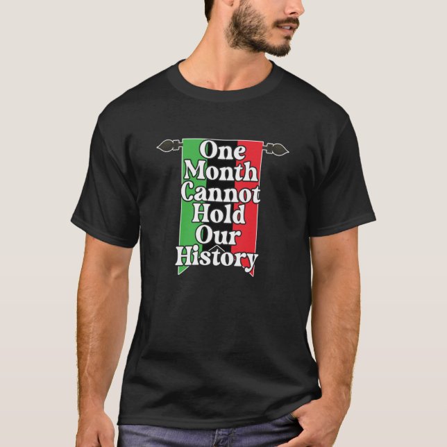 Camiseta One Month Can't Hold Our History Pan African Black (Frente)