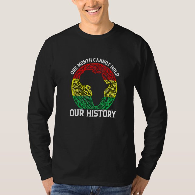 Camiseta One Month Cant Hold Our History Pan African Black  (Frente)