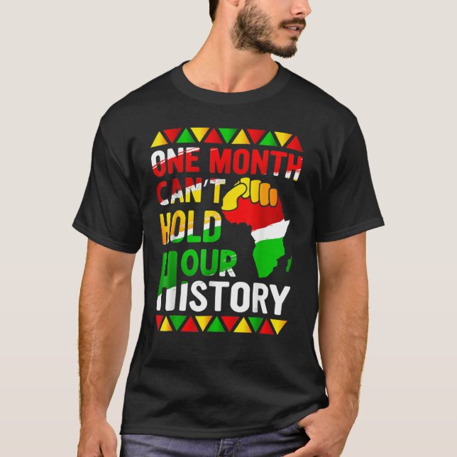 Camiseta One Month Cant Hold Our History Pan African Black  (Frente)