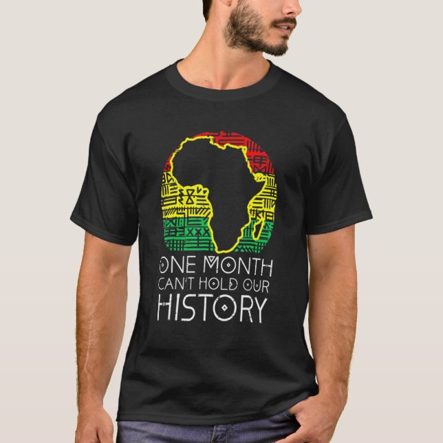 Camiseta One Month Cant Hold Our History Pan African Black  (Frente)