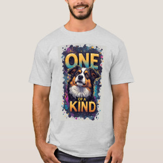 Camiseta One Of A Kind Dog Portrait With Bold Colors