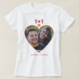 Camiseta One Plus One Igual a Love, Red Heart Personal Imag