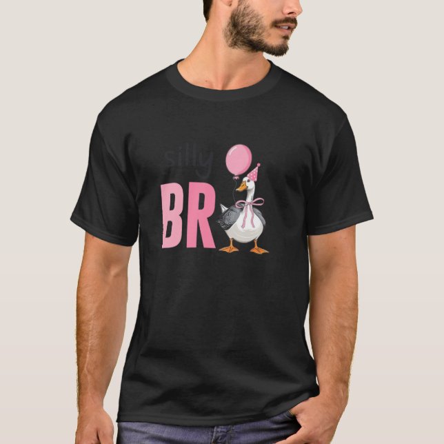 Camiseta One Silly Goose Brother 1st First Birthday Family  (Frente)