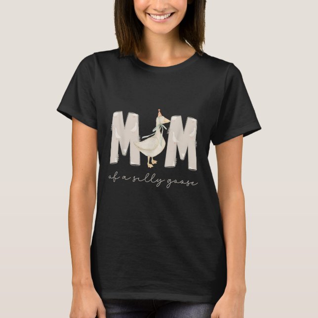 Camiseta One Silly Goose Mama 1st First Birthday Family 202 (Frente)