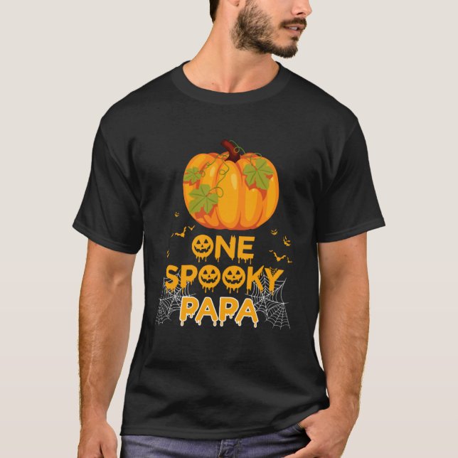 Camiseta One Spooky Papa  Dad Family Halloween Matching (Frente)