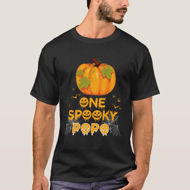 Camiseta One Spooky Popo  Dad Family Halloween Matching (Frente)