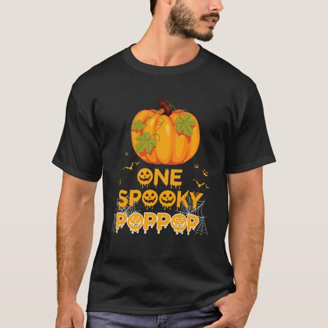 Camiseta One Spooky Poppop  Dad Family Halloween Matching (Frente)