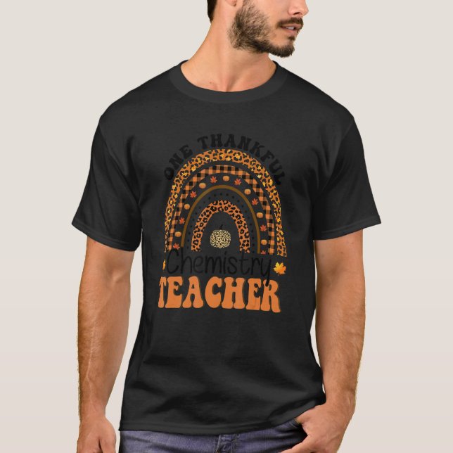 Camiseta One Thankful Chemistry Teacher Rainbow Leopard Ret (Frente)
